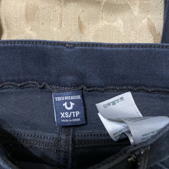 True Religion eyelet runway leggings.  Faded black with no call outs. - Picture 7 of 8